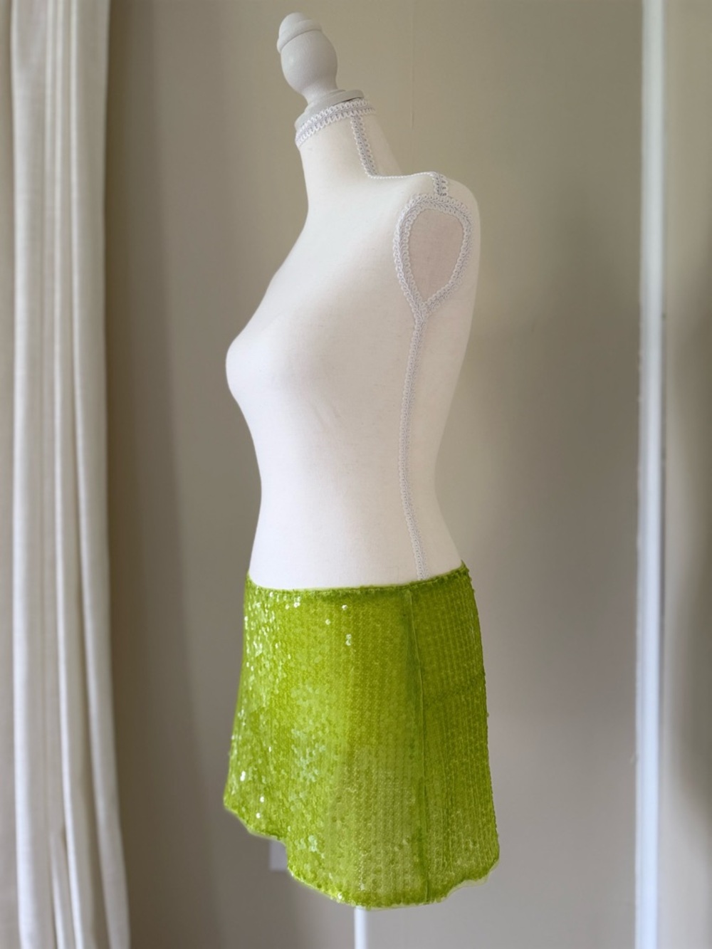 NEW Kenna Sheer Sequin Micro Mini Skirt Green Fashion Nova Mermaid Core Fairy M - Picture 6 of 14
